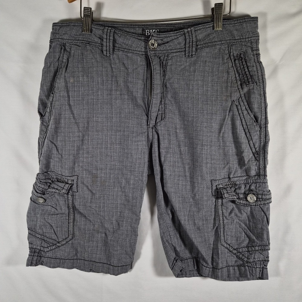 Y2k 2000s BKE Buckle Mens Cargo Shorts 32 Gray Distressed Utility Y2K Long...
